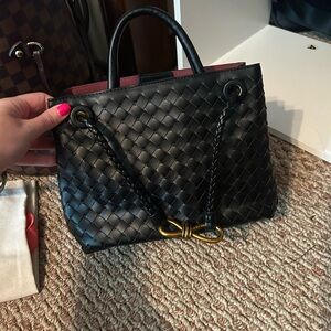 Elegant Black Woven Handbag